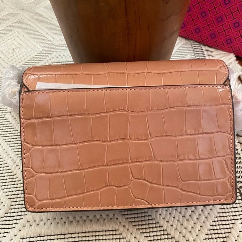 Tory Burch Robinson Croc-Embossed Mini Shoulder Bag